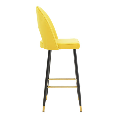 Bar stool Casenio pakoworld velvet yellow-black-gold metal base 48x50x117cm