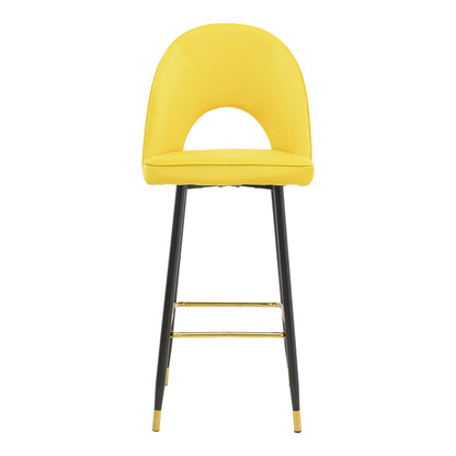 Bar stool Casenio pakoworld velvet yellow-black-gold metal base 48x50x117cm