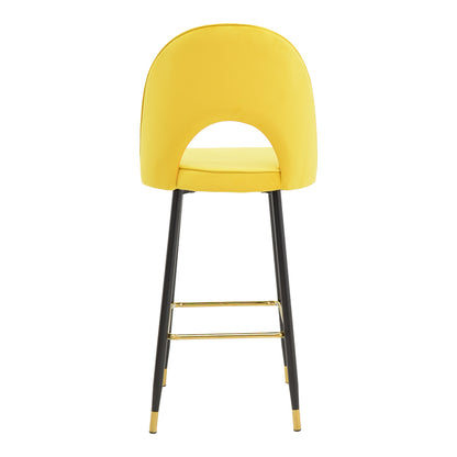 Bar stool Casenio pakoworld velvet yellow-black-gold metal base 48x50x117cm