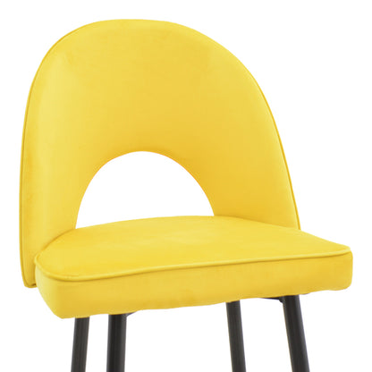 Bar stool Casenio pakoworld velvet yellow-black-gold metal base 48x50x117cm