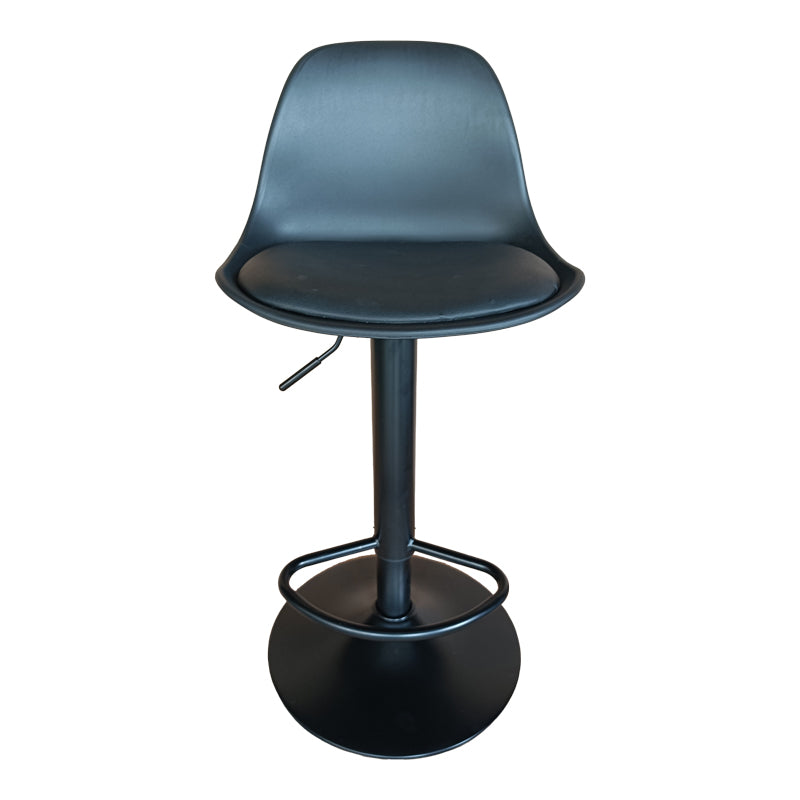 Bar stool Louser pakoworld height adjustable black pp with cushion-black metal base 44x46x114cm