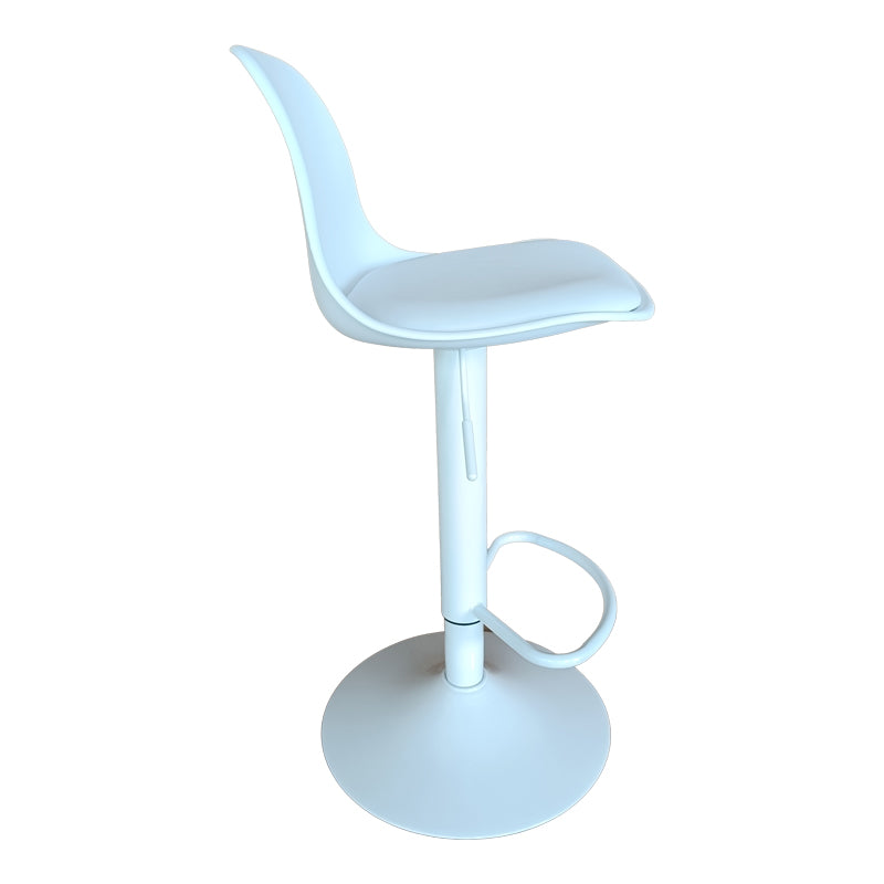 Bar stool Louser pakoworld height adjustable white pp with cushion-white metal base 44x46x114cm