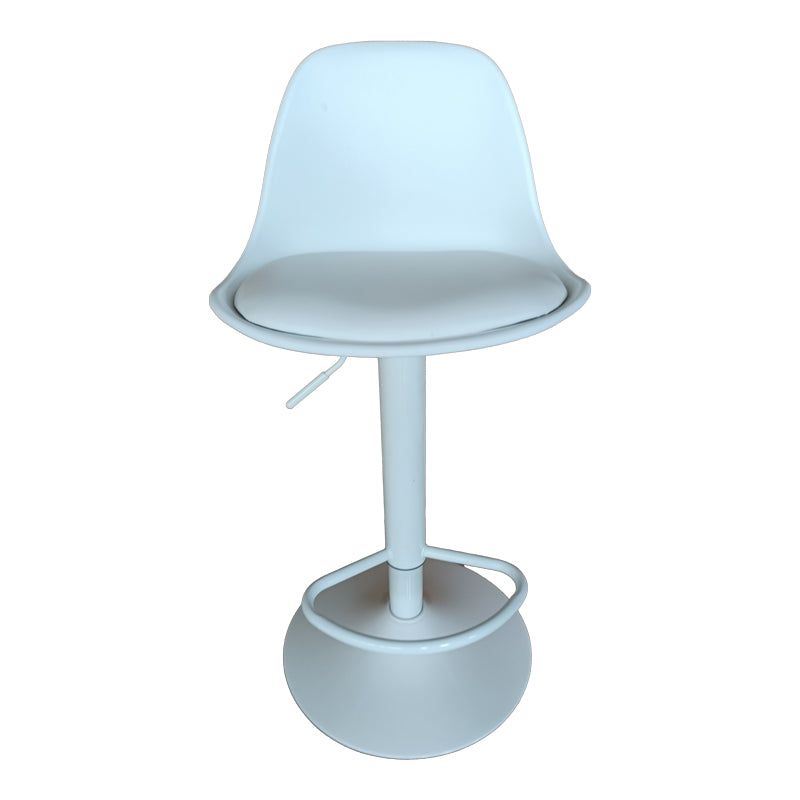 Bar stool Louser pakoworld height adjustable white pp with cushion-white metal base 44x46x114cm