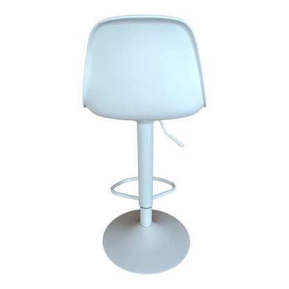 Bar stool Louser pakoworld height adjustable white pp with cushion-white metal base 44x46x114cm