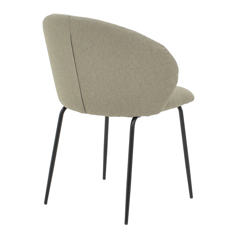 Chair Olympian pakoworld grey-beige fabric-black metal leg 50x55x83cm