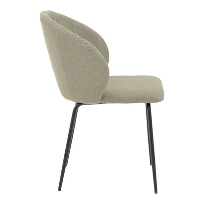 Chair Olympian pakoworld grey-beige fabric-black metal leg 50x55x83cm