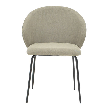 Chair Olympian pakoworld grey-beige fabric-black metal leg 50x55x83cm