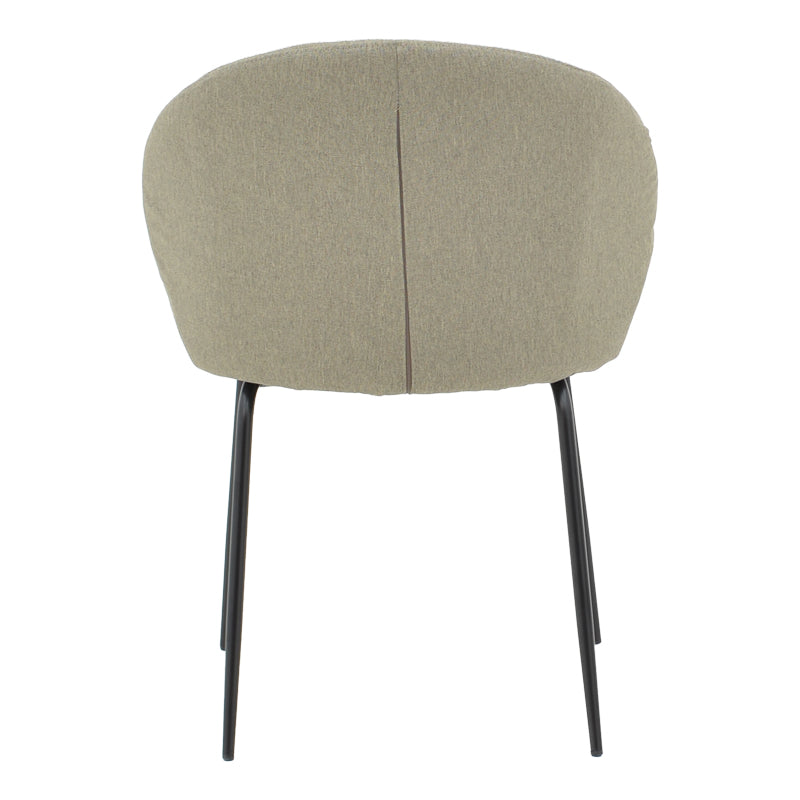 Chair Olympian pakoworld grey-beige fabric-black metal leg 50x55x83cm