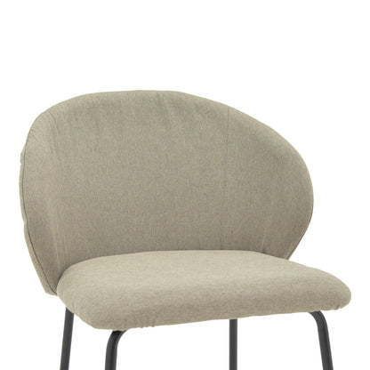 Chair Olympian pakoworld grey-beige fabric-black metal leg 50x55x83cm