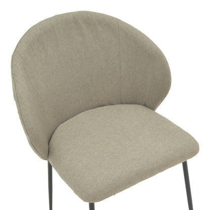 Chair Olympian pakoworld grey-beige fabric-black metal leg 50x55x83cm