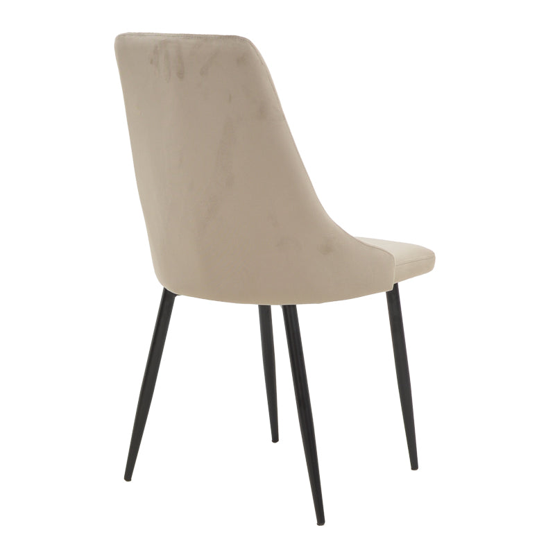 Chair Azori velvet beige-grey black metal leg 49x55x85cm