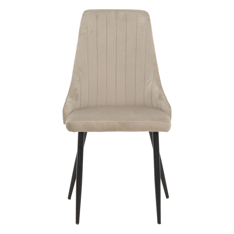 Chair Azori velvet beige-grey black metal leg 49x55x85cm