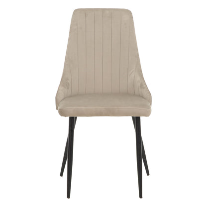 Chair Azori velvet beige-grey black metal leg 49x55x85cm
