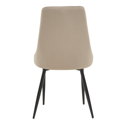 Chair Azori velvet beige-grey black metal leg 49x55x85cm