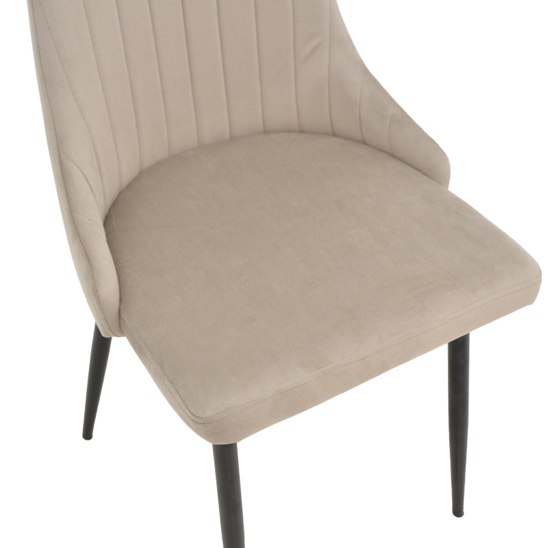 Chair Azori velvet beige-grey black metal leg 49x55x85cm