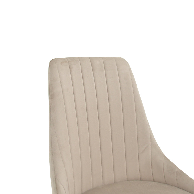Chair Azori velvet beige-grey black metal leg 49x55x85cm