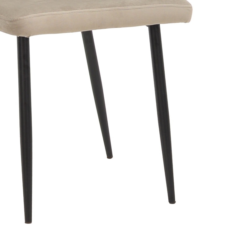 Chair Azori velvet beige-grey black metal leg 49x55x85cm