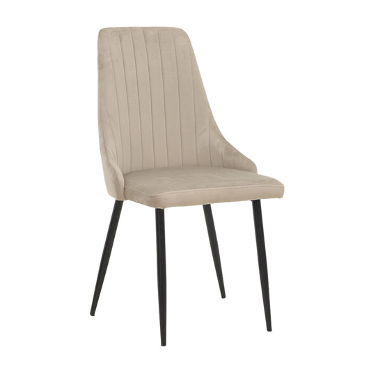 Chair Azori velvet beige-grey black metal leg 49x55x85cm