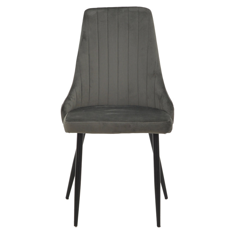 Chair Azori velvet dark grey-black metal leg 49x55x85cm