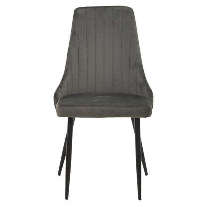 Chair Azori velvet dark grey-black metal leg 49x55x85cm