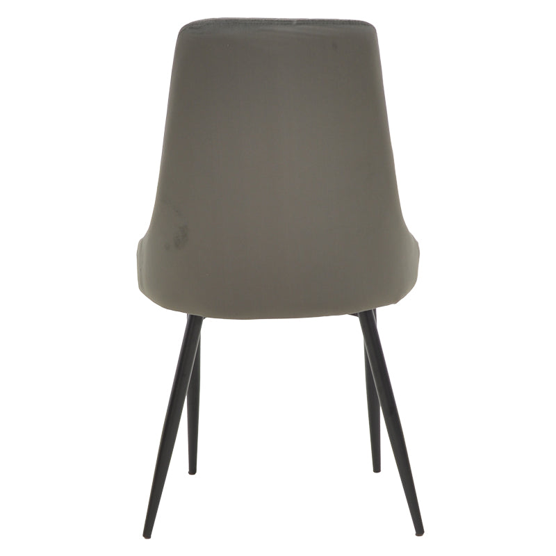 Chair Azori velvet dark grey-black metal leg 49x55x85cm
