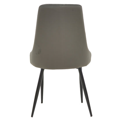 Chair Azori velvet dark grey-black metal leg 49x55x85cm