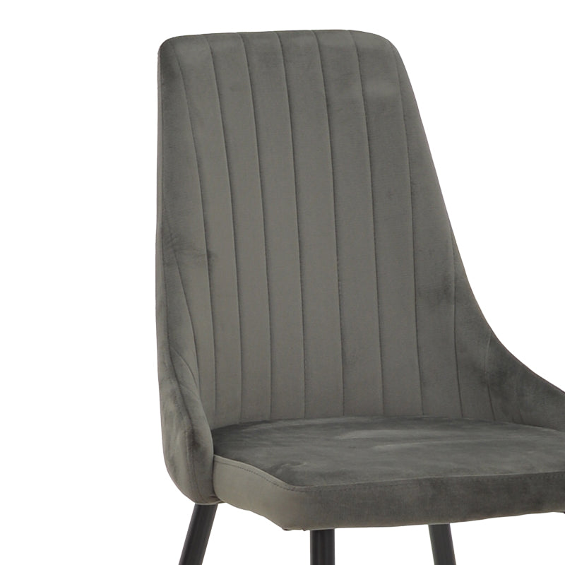 Chair Azori velvet dark grey-black metal leg 49x55x85cm