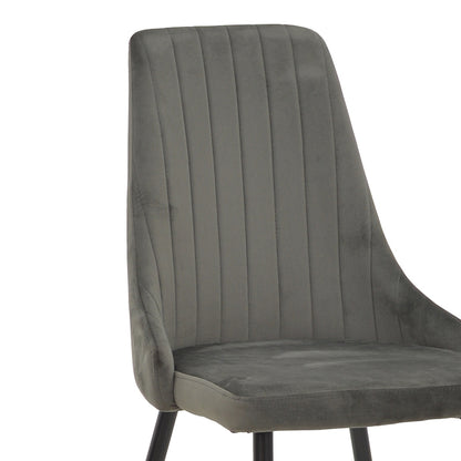 Chair Azori velvet dark grey-black metal leg 49x55x85cm