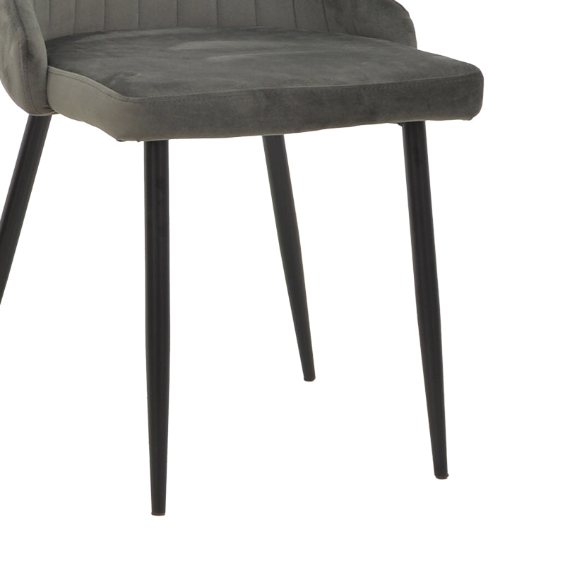 Chair Azori velvet dark grey-black metal leg 49x55x85cm