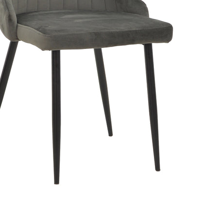 Chair Azori velvet dark grey-black metal leg 49x55x85cm