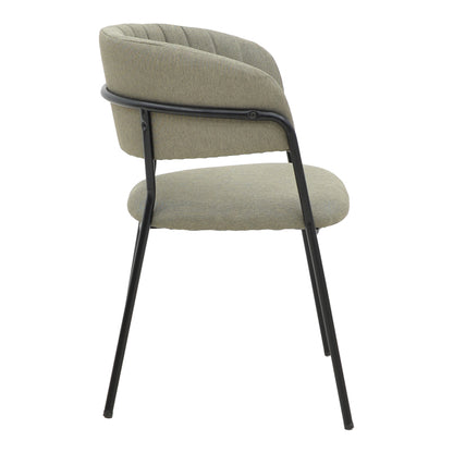 Chair Morel pakoworld grey fabric-black metal leg 55x55x76cm