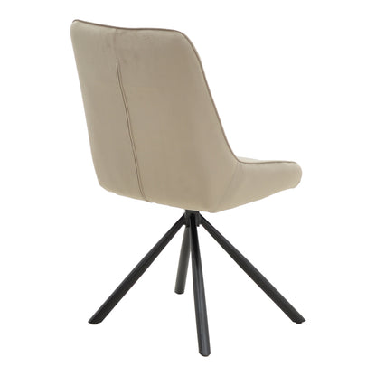 Chair Wori pakoworld beige velvet-metal black leg  48x56x82cm