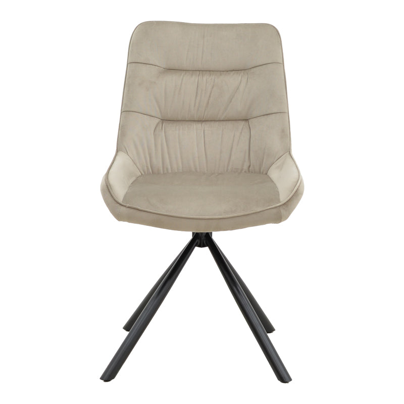 Chair Wori pakoworld beige velvet-metal black leg  48x56x82cm