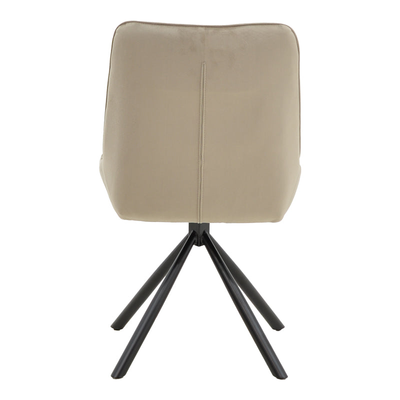 Chair Wori pakoworld beige velvet-metal black leg  48x56x82cm