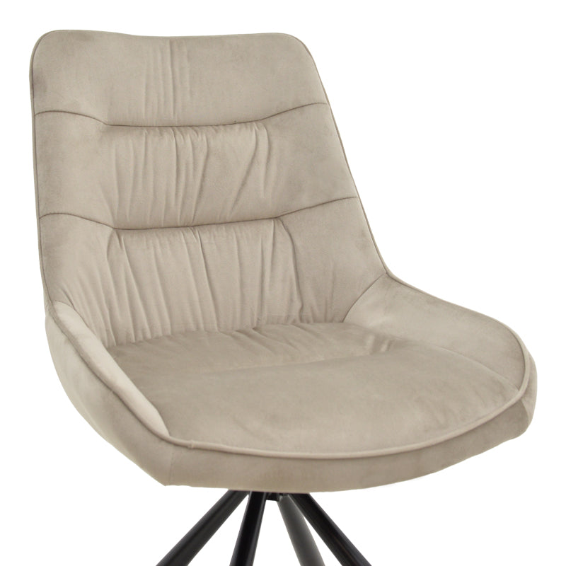 Chair Wori pakoworld beige velvet-metal black leg  48x56x82cm