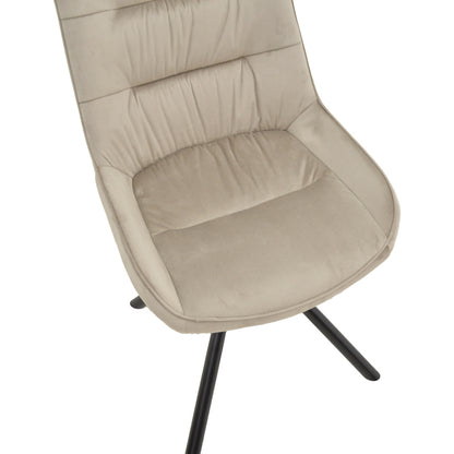 Chair Wori pakoworld beige velvet-metal black leg  48x56x82cm