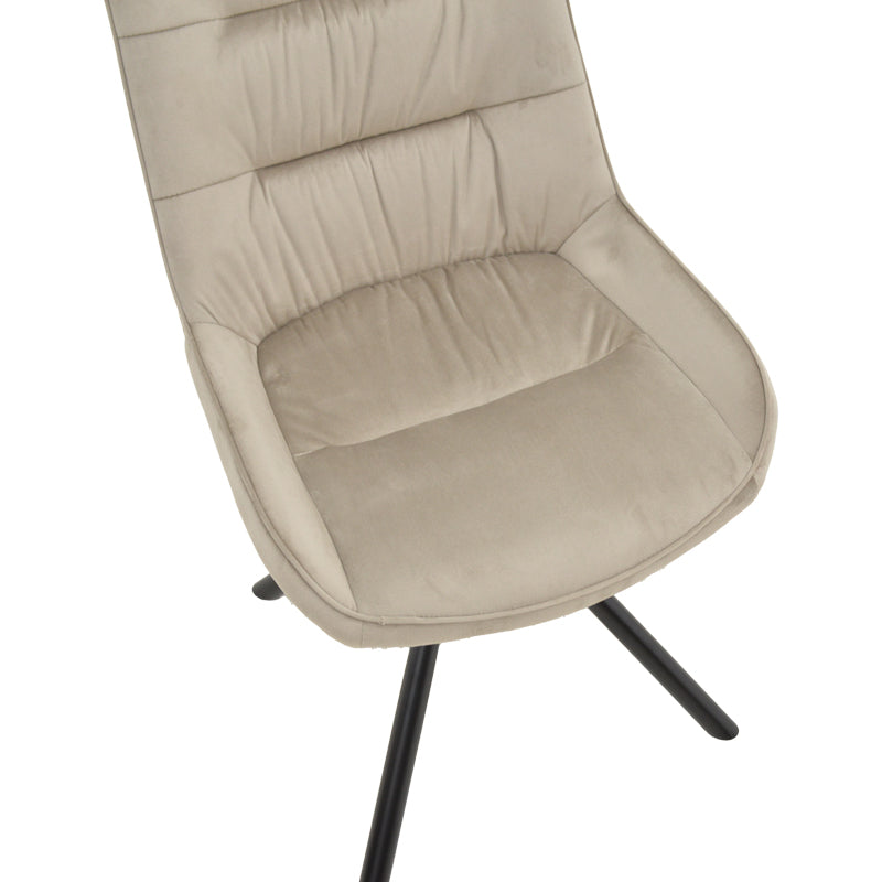 Chair Wori pakoworld beige velvet-metal black leg  48x56x82cm