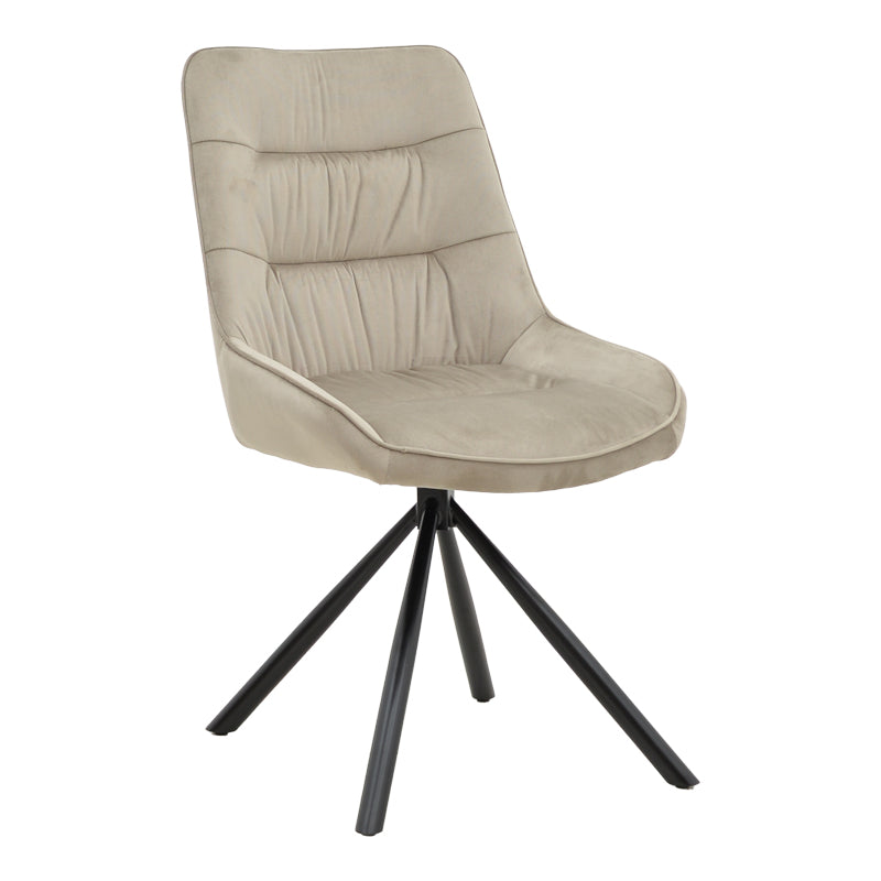 Chair Wori pakoworld beige velvet-metal black leg  48x56x82cm