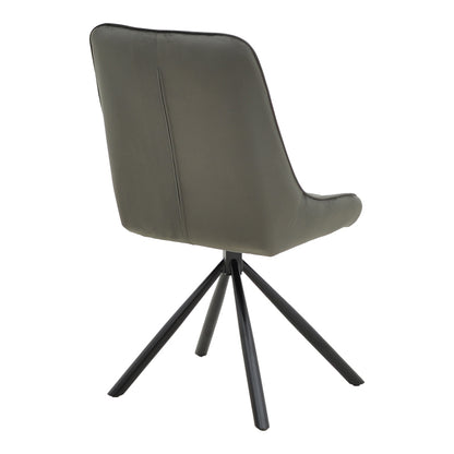 Chair Wori pakoworld dark grey velvet-metal black leg 48x56x82cm