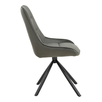 Chair Wori pakoworld dark grey velvet-metal black leg 48x56x82cm