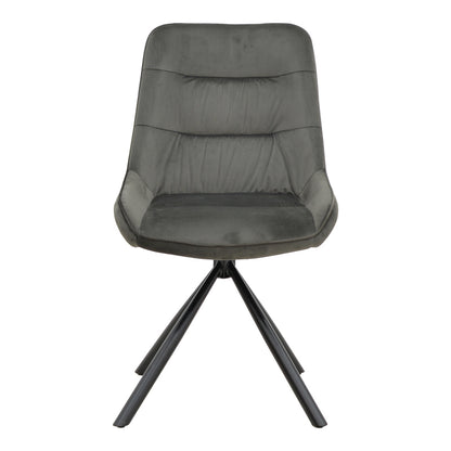 Chair Wori pakoworld dark grey velvet-metal black leg 48x56x82cm