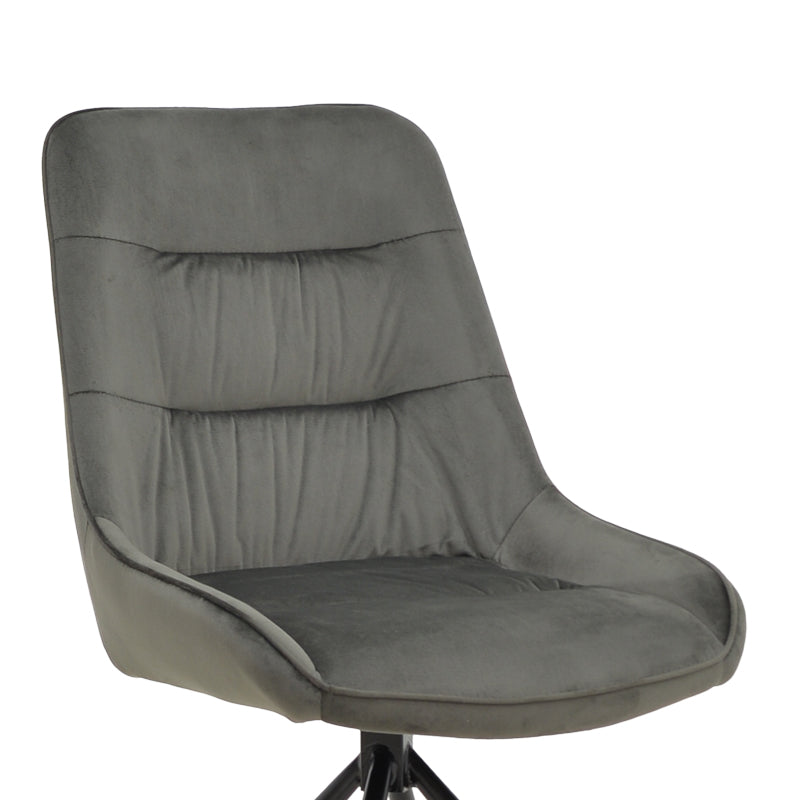 Chair Wori pakoworld dark grey velvet-metal black leg 48x56x82cm