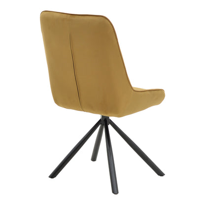 Chair Wori pakoworld brown velvet-metal black leg 48x56x82cm