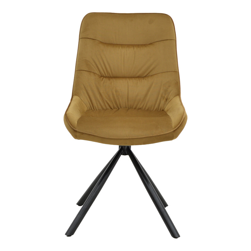 Chair Wori pakoworld brown velvet-metal black leg 48x56x82cm