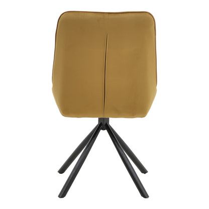 Chair Wori pakoworld brown velvet-metal black leg 48x56x82cm