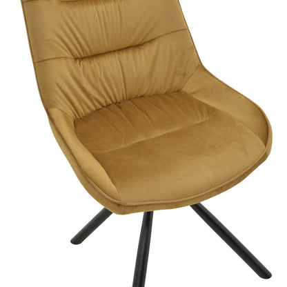 Chair Wori pakoworld brown velvet-metal black leg 48x56x82cm