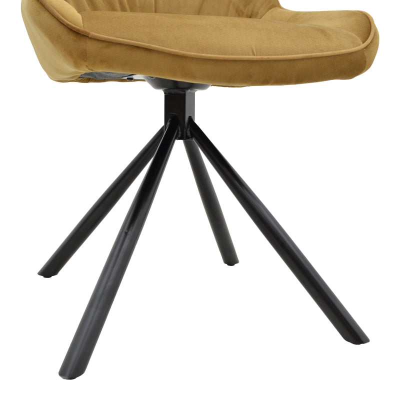 Chair Wori pakoworld brown velvet-metal black leg 48x56x82cm