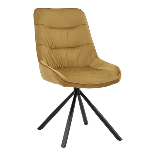 Chair Wori pakoworld brown velvet-metal black leg 48x56x82cm