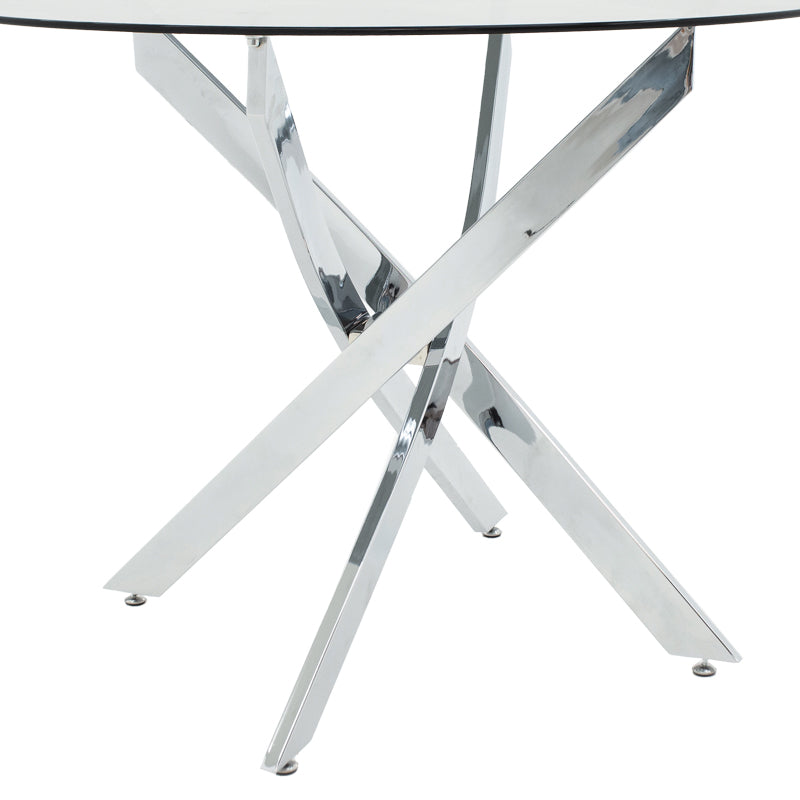 Antoro pakoworld table glass and metal legs in chrome shade D80x75cm
