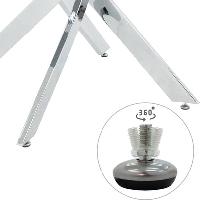 Antoro pakoworld table glass and metal legs in chrome shade D80x75cm